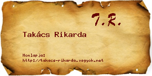 Takács Rikarda névjegykártya